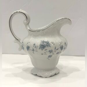 Johann Haviland Vintage Creamer Blue Garland Pattern White